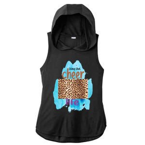 Living That Cheer Mom Life Ladies PosiCharge Tri-Blend Wicking Draft Hoodie Tank