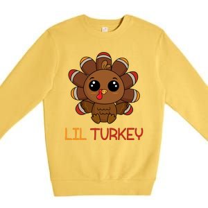 Lil Turkey Cute Thanksgiving Premium Crewneck Sweatshirt