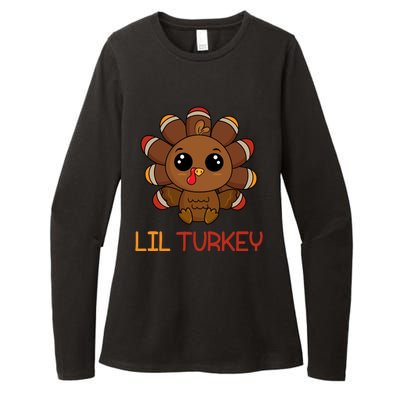 Lil Turkey Cute Thanksgiving Womens CVC Long Sleeve Shirt