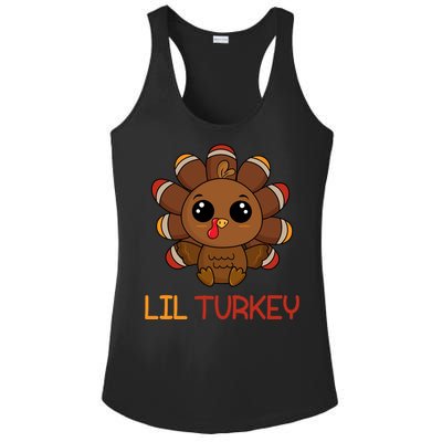 Lil Turkey Cute Thanksgiving Ladies PosiCharge Competitor Racerback Tank