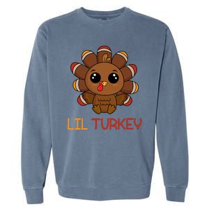 Lil Turkey Cute Thanksgiving Garment-Dyed Sweatshirt