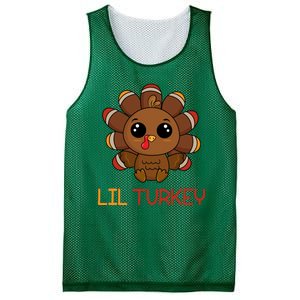 Lil Turkey Cute Thanksgiving Mesh Reversible Basketball Jersey Tank