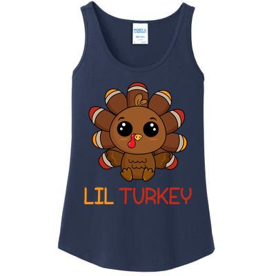 Lil Turkey Cute Thanksgiving Ladies Essential Tank