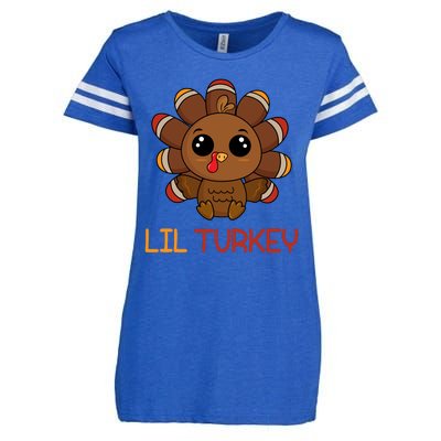 Lil Turkey Cute Thanksgiving Enza Ladies Jersey Football T-Shirt