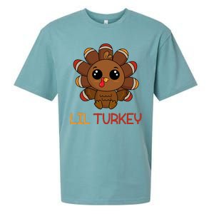 Lil Turkey Cute Thanksgiving Sueded Cloud Jersey T-Shirt