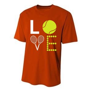 Love Tennis Cool Design For Women Men Tennis Players Youth Performance Sprint T-Shirt