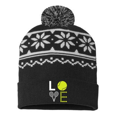 Love Tennis Cool Design For Women Men Tennis Players USA-Made Snowflake Beanie