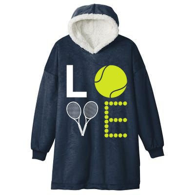 Love Tennis Cool Design For Women Men Tennis Players Hooded Wearable Blanket