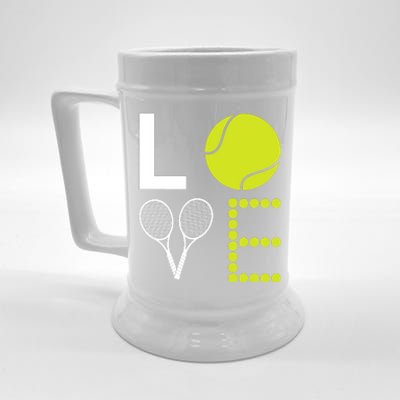 Love Tennis Cool Design For Women Men Tennis Players Beer Stein