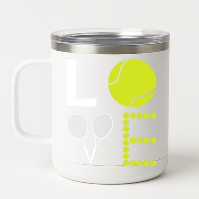 Love Tennis Cool Design For Women Men Tennis Players 12 oz Stainless Steel Tumbler Cup