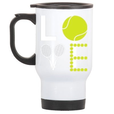 Love Tennis Cool Design For Women Men Tennis Players Stainless Steel Travel Mug