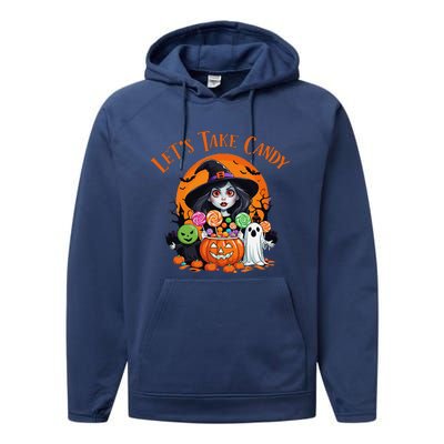 Let’S Take Candy Funny Halloween Performance Fleece Hoodie