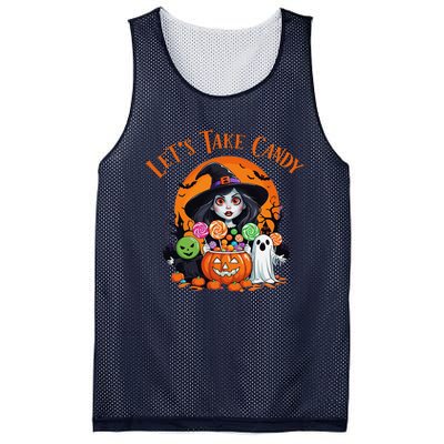 Let’S Take Candy Funny Halloween Mesh Reversible Basketball Jersey Tank