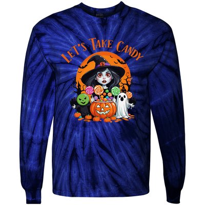 Let’S Take Candy Funny Halloween Tie-Dye Long Sleeve Shirt