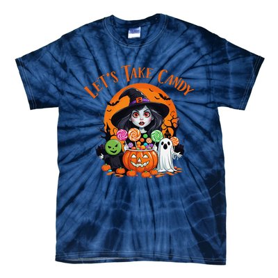 Let’S Take Candy Funny Halloween Tie-Dye T-Shirt