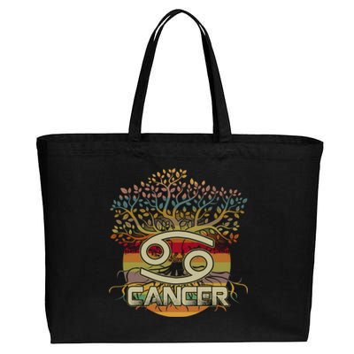 Living Tree Cancer Zodiac Gift Cotton Canvas Jumbo Tote