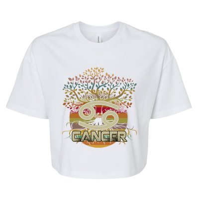 Living Tree Cancer Zodiac Gift Bella+Canvas Jersey Crop Tee