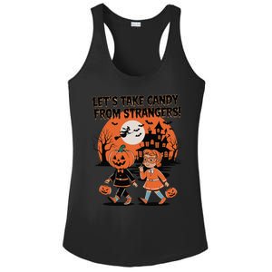 LetS Take Candy From Strangers Funny Halloween Ladies PosiCharge Competitor Racerback Tank