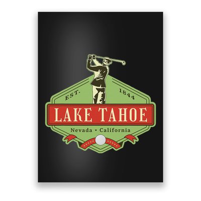 Lake Tahoe California Nevada Retro Vintage Golf Themed Poster