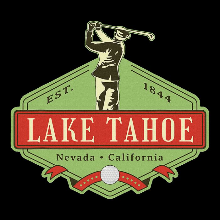 Lake Tahoe California Nevada Retro Vintage Golf Themed Womens Tank Top