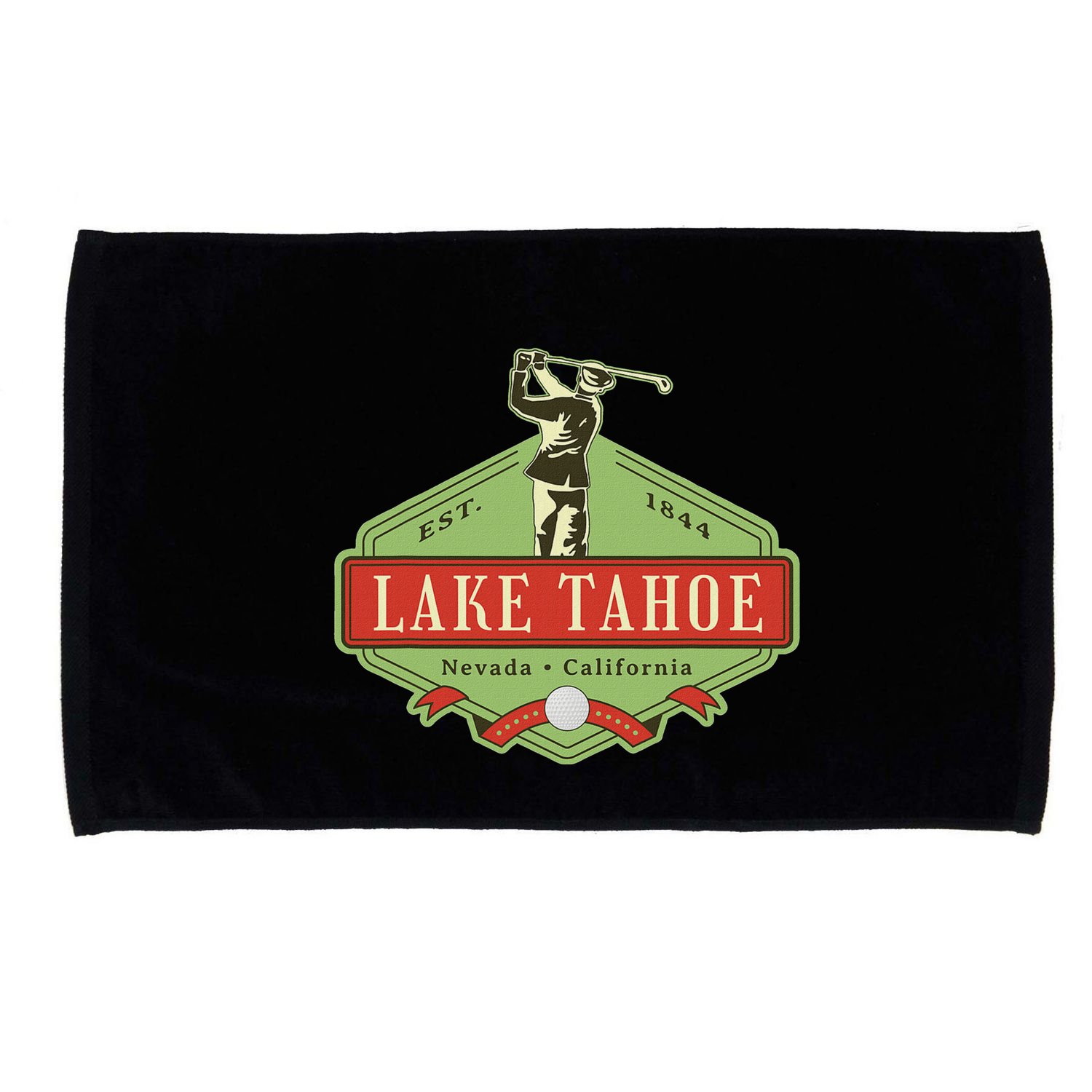 Lake Tahoe California Nevada Retro Vintage Golf Themed Microfiber Hand Towel