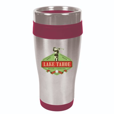 Lake Tahoe California Nevada Retro Vintage Golf Themed 16oz Travel Tumbler
