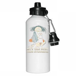 LetS Take Candy From Strangers Funny Halloween Aluminum Water Bottle