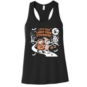 LetS Take Candy From Strangers Funny Halloween Women's Racerback Tank