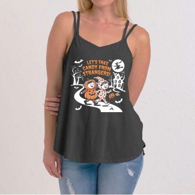 LetS Take Candy From Strangers Funny Halloween Women's Strappy Tank