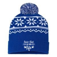 Livin That Cat Mom Life Great Gift USA-Made Snowflake Beanie