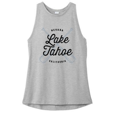 Lake Tahoe California Nevada Souvenir Gift Cool Vintage Gift Ladies PosiCharge Tri-Blend Wicking Tank