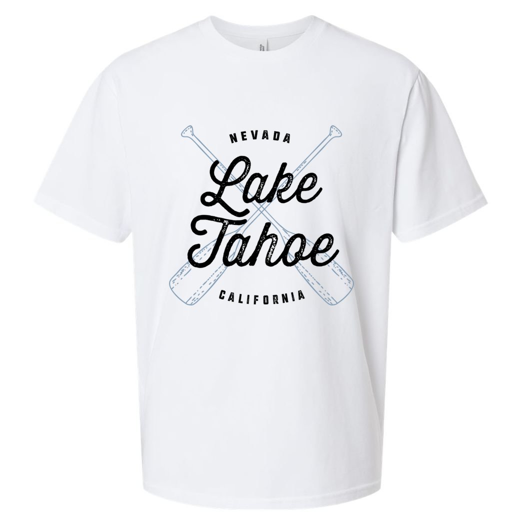 Lake Tahoe California Nevada Souvenir Gift Cool Vintage Gift Sueded Cloud Jersey T-Shirt