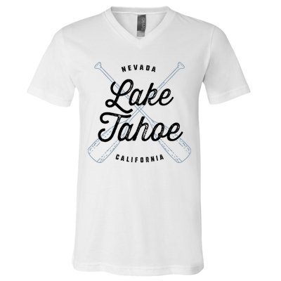 Lake Tahoe California Nevada Souvenir Gift Cool Vintage Gift V-Neck T-Shirt