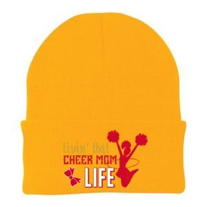 Livin That Cheer Mom Life Meaningful Gift Knit Cap Winter Beanie