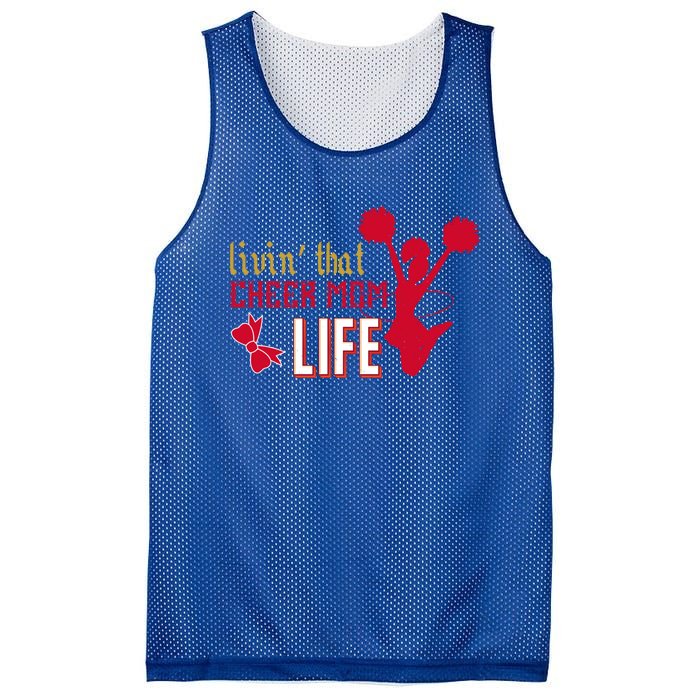 Livin That Cheer Mom Life Meaningful Gift Mesh Reversible Basketball Jersey Tank