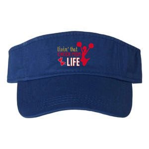 Livin That Cheer Mom Life Meaningful Gift Valucap Bio-Washed Visor