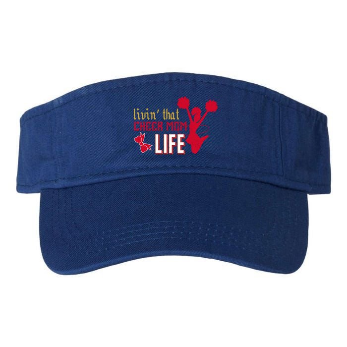 Livin That Cheer Mom Life Meaningful Gift Valucap Bio-Washed Visor