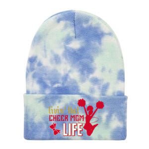 Livin That Cheer Mom Life Meaningful Gift Tie Dye 12in Knit Beanie