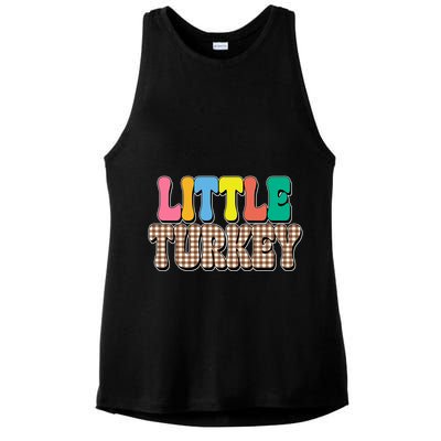 Little Turkey Cute Thanksgiving Colorful Ladies PosiCharge Tri-Blend Wicking Tank