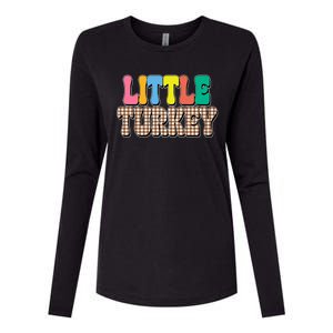 Little Turkey Cute Thanksgiving Colorful Womens Cotton Relaxed Long Sleeve T-Shirt