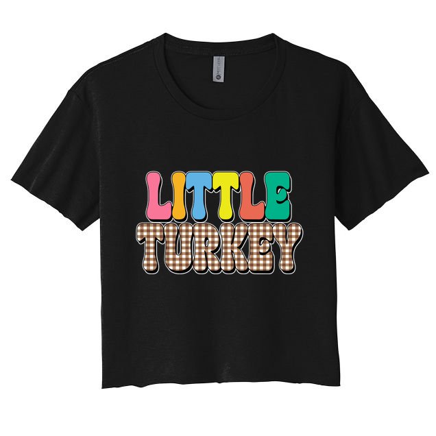 Little Turkey Cute Thanksgiving Colorful Crop Top