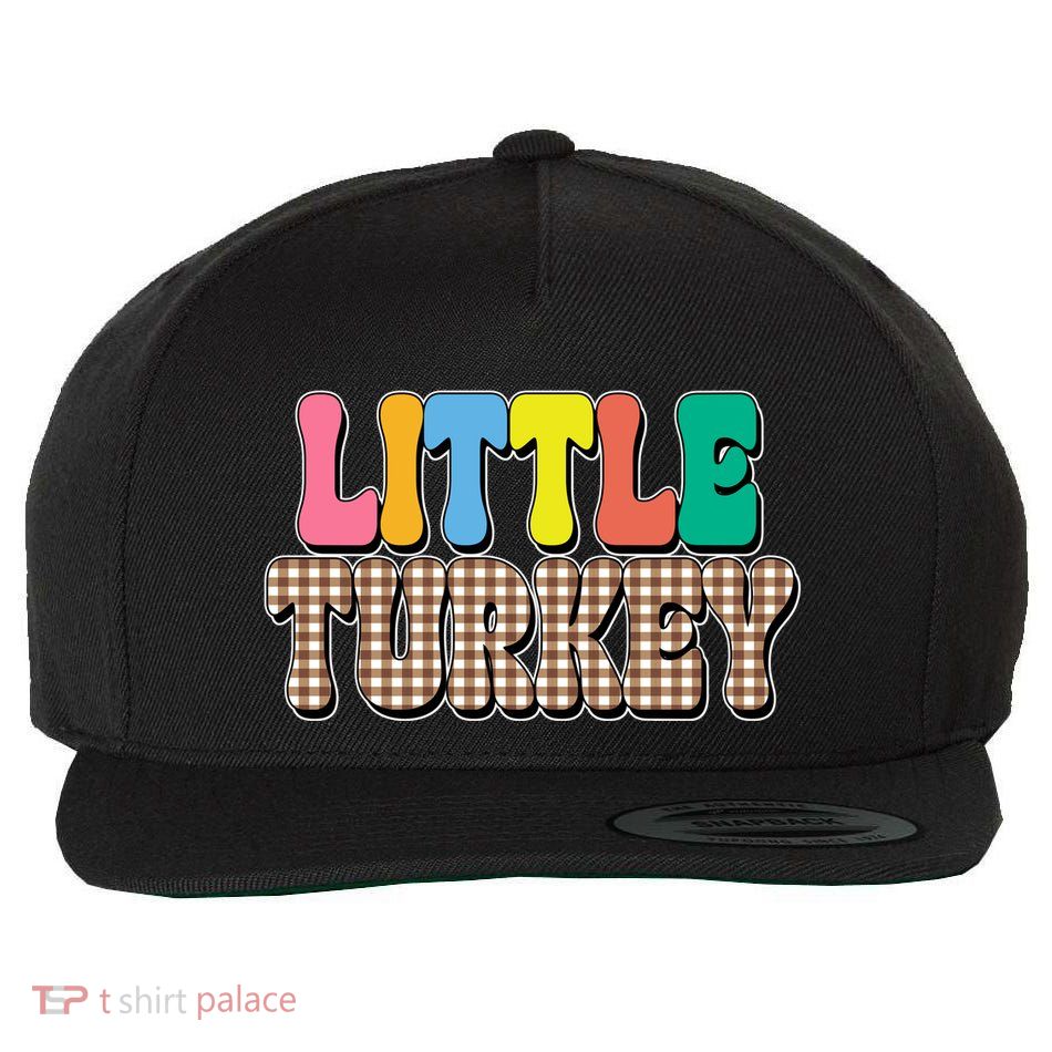 Little Turkey Cute Thanksgiving Colorful Wool Snapback Cap