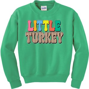 Little Turkey Cute Thanksgiving Colorful Kids Sweatshirt