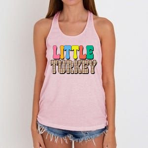 Little Turkey Cute Thanksgiving Colorful Women's Knotted Racerback Tank