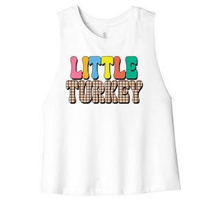 Little Turkey Cute Thanksgiving Colorful Women's Racerback Cropped Tank