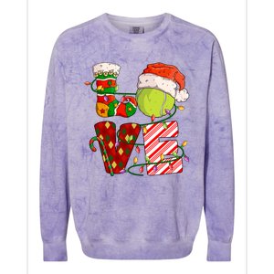 Love Tennis Christmas Tennis Player Xmas Party Gift Colorblast Crewneck Sweatshirt