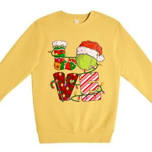 Love Tennis Christmas Tennis Player Xmas Party Gift Premium Crewneck Sweatshirt