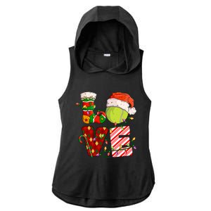 Love Tennis Christmas Tennis Player Xmas Party Gift Ladies PosiCharge Tri-Blend Wicking Draft Hoodie Tank