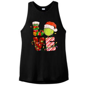 Love Tennis Christmas Tennis Player Xmas Party Gift Ladies PosiCharge Tri-Blend Wicking Tank