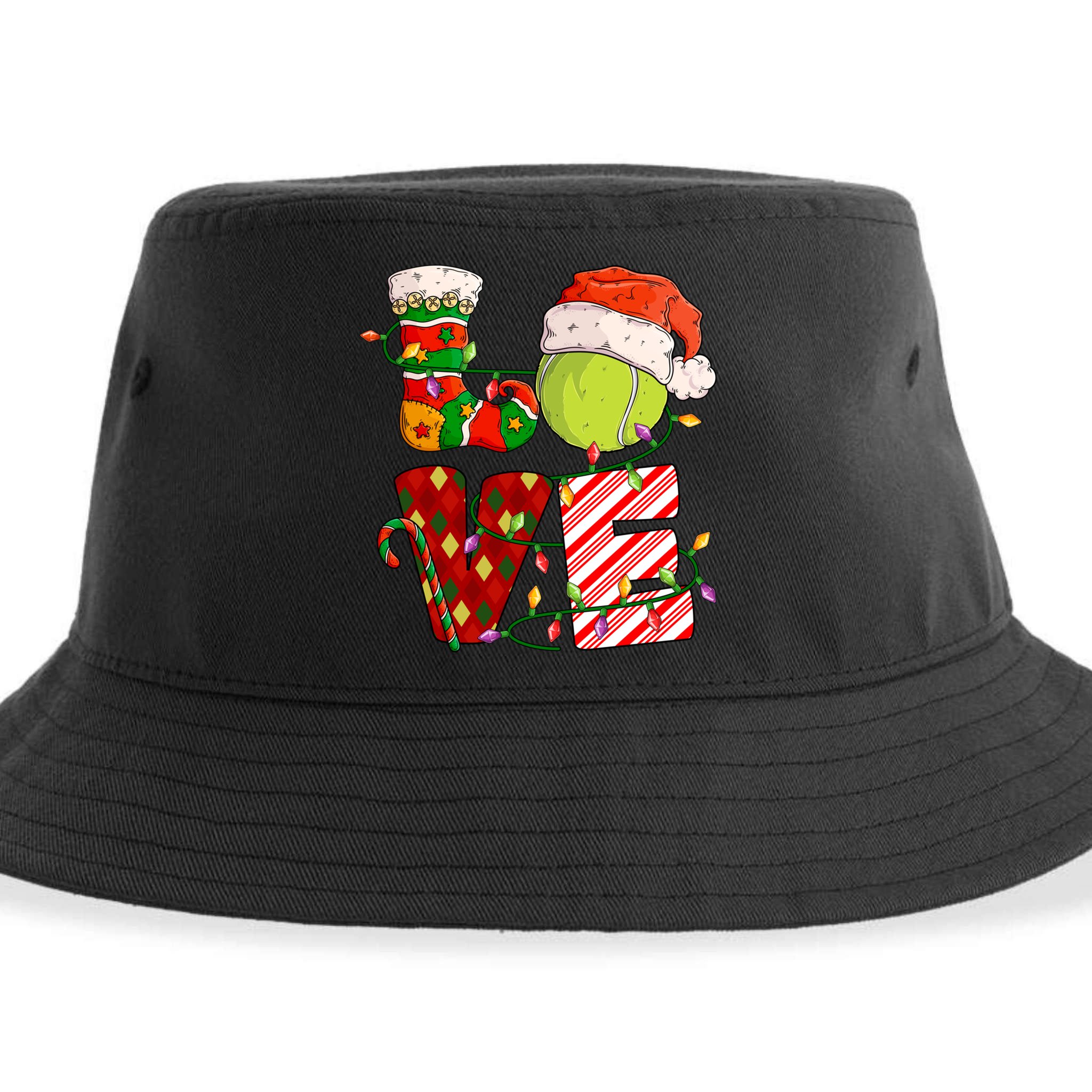 Love Tennis Christmas Tennis Player Xmas Party Gift Sustainable Bucket Hat